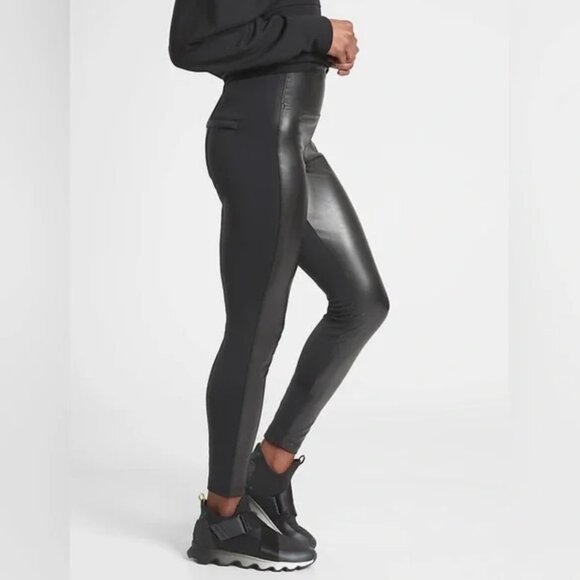 Athleta Delancey Shine Tight Faux Leather Leggings - Picture 1 of 7